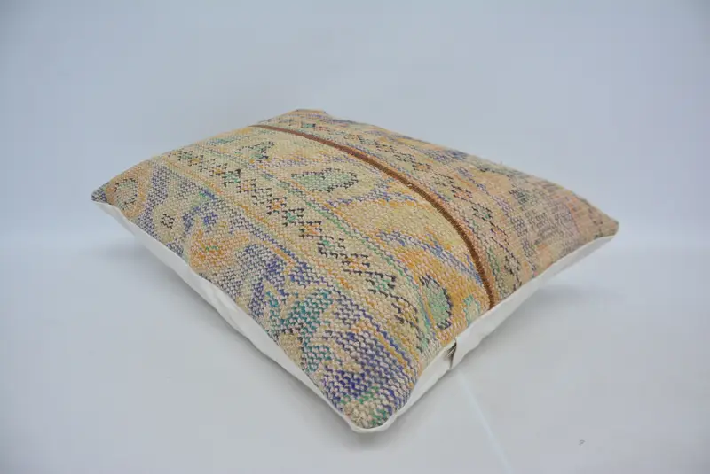 Kilim Pillow, Pillow Cover, One Of A Kind Pillow, Gift Pillow, Retro Throw Pillow, Interior Designer Pillow, 20x28 Beige Pillow Cover - 6