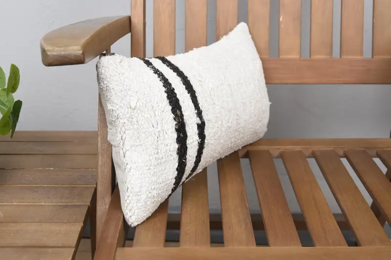 Cushion Case, Boho Pillow, Gift Pillow, 8x16 White Pillow, Cotton Pillow Cover, Aztec Pillow Sham, Couch Cushion Cover, Home Decor Pillow - 2