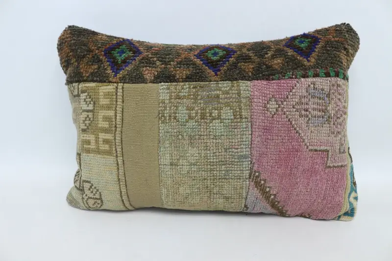 Kilim Pillow Cover, Vintage Kilim Pillow, Pillow Sham, 16x24 Purple Cushion, Outdoor Throw Pillow Sham, Ethnical Kilim Rug Pillow - 1