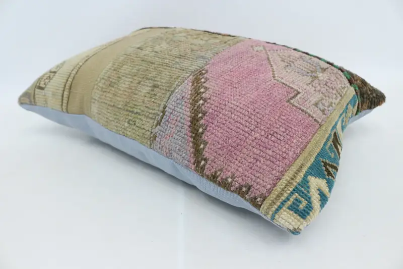 Kilim Pillow Cover, Vintage Kilim Pillow, Pillow Sham, 16x24 Purple Cushion, Outdoor Throw Pillow Sham, Ethnical Kilim Rug Pillow - 6