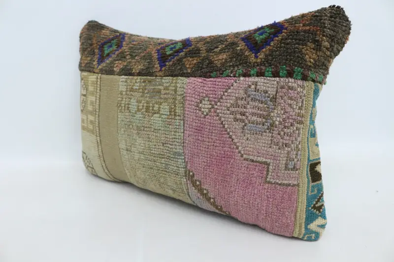 Kilim Pillow Cover, Vintage Kilim Pillow, Pillow Sham, 16x24 Purple Cushion, Outdoor Throw Pillow Sham, Ethnical Kilim Rug Pillow - 4