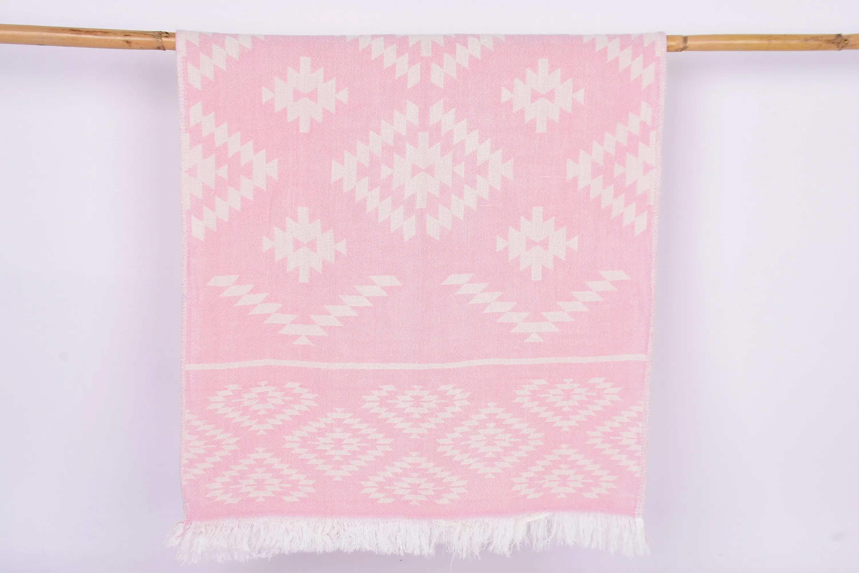 Personalized Kitchen Towel Light Pink Kilim Dish Towel, 40x20 Inches - 1