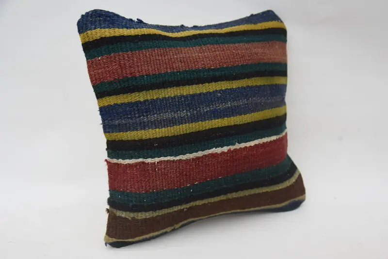 12x12 Blue Pillow Sham, One Of A Kind Pillow Cover, Turkish Corner Pillow Cover, Cushion, Kilim Pillow Cover, Kilim Cushion Sham, Pillow for Couch - 2