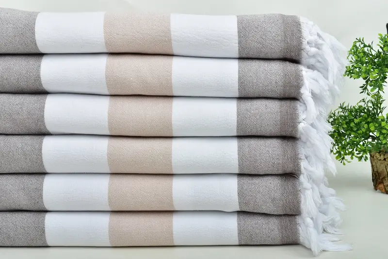 Luxury Beach Towel, Organic Towel, Mother Of The Groom Gift, Gift For Him, Sand-resistant towel, 64x36 Cotton Striped Terry Towel, Summer Gift - 3