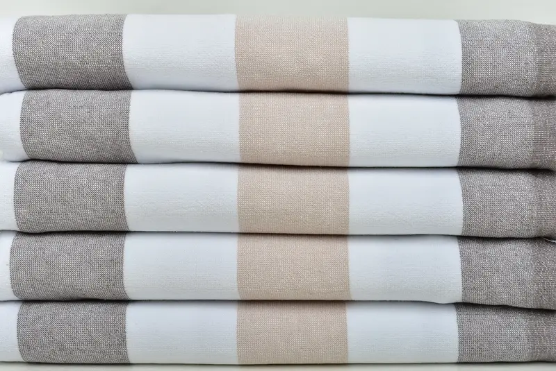 Luxury Beach Towel, Organic Towel, Mother Of The Groom Gift, Gift For Him, Sand-resistant towel, 64x36 Cotton Striped Terry Towel, Summer Gift - 2