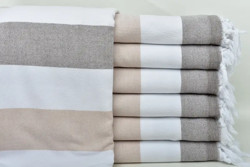 Luxury Beach Towel, Organic Towel, Mother Of The Groom Gift, Gift For Him, Sand-resistant towel, 64x36 Cotton Striped Terry Towel, Summer Gift - 1