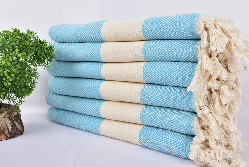 Cute Beach Towel, 70x40 Cotton Herringbone Towel, Bridal Party Gifts, Summer Gift Ideas, Custom Wedding Gifts, Large Turkish Towel, Organic towel - 3