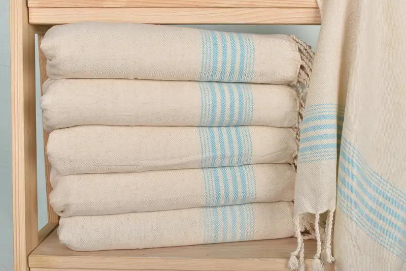 Bathroom Towels, Personalized Gifts, Personalized Turkish Towel, Summer Gift, Bulk Order Towel, Turkish Towel Hand Towel, 36x18 Linen Striped Towel - 2