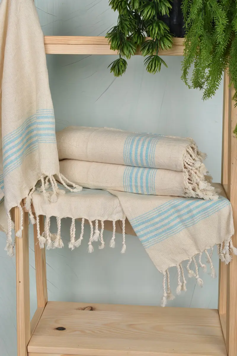 Bathroom Towels, Personalized Gifts, Personalized Turkish Towel, Summer Gift, Bulk Order Towel, Turkish Towel Hand Towel, 36x18 Linen Striped Towel - 6