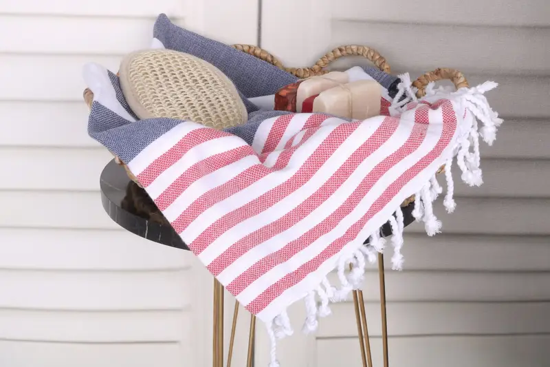 Fringed Turkish peshtemal beach towel USA, Bridal Shower Gift, Gift For Her, Quick-dry towel, Bridal Shower Favor, 70x40 Cotton Striped Towel - 2