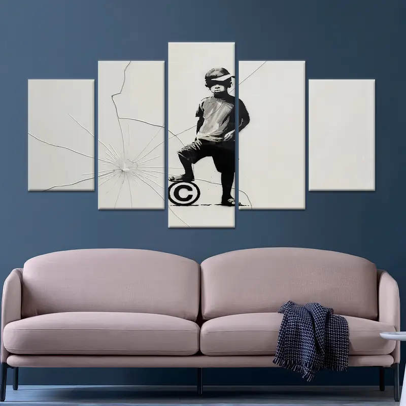 Büyüleyici Banksy'den Esinlenen Baskılı Kanvas: Sanatsal Zarafet Ortaya Çıktı