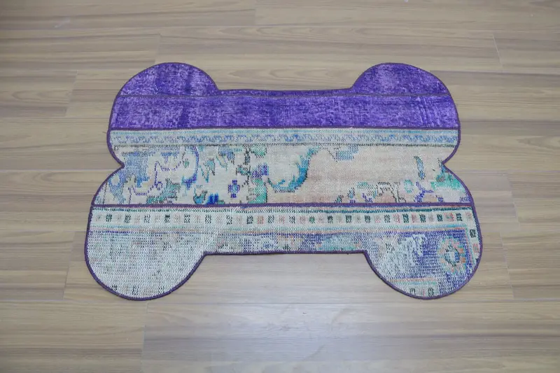 Comfortable Blue & Beige Cotton Pet Mat with Foam Filling, Pet Pad