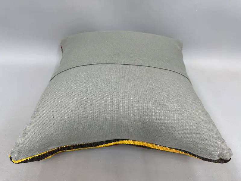 Pillow Cover, 20x20 Yellow Pillow Cover, Throw Kilim Pillow, Vintage Pillow, Kilim Cushion Sham, Handmade Rug Seat Pillow Cover - 7