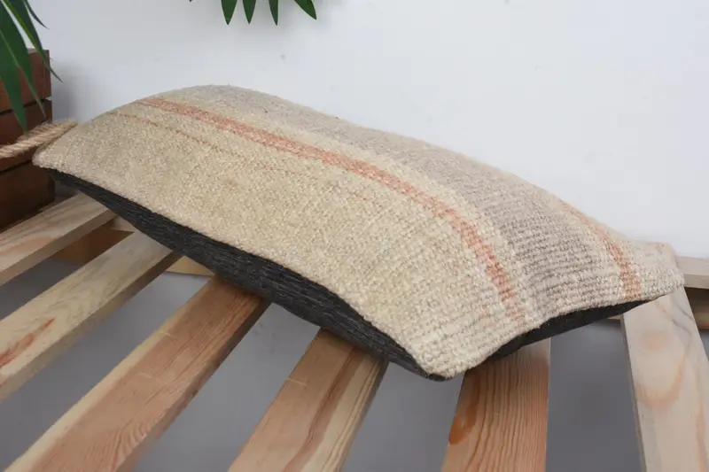 Kilim Pillow, Cozy Throw Pillow Case, Pillow Sham, 8x16 Beige Cushion Cover, Garden Cushion, Interior Designer Pillow, Antique Pillows - 6