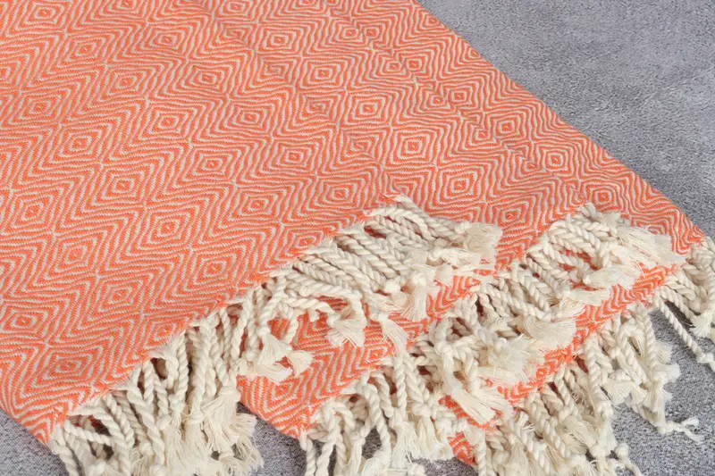 Organic towel, Quick-dry towel, 70x40 Cotton Zigzag Diamond Towel, Christmas Favors, Custom Towel, Monogram Turkish Bath Towel, Holiday Towel - 5