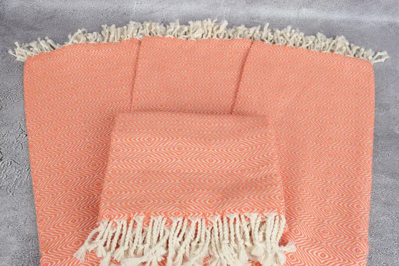 Organic towel, Quick-dry towel, 70x40 Cotton Zigzag Diamond Towel, Christmas Favors, Custom Towel, Monogram Turkish Bath Towel, Holiday Towel - 4