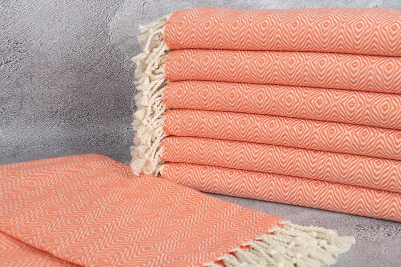 Organic towel, Quick-dry towel, 70x40 Cotton Zigzag Diamond Towel, Christmas Favors, Custom Towel, Monogram Turkish Bath Towel, Holiday Towel - 2