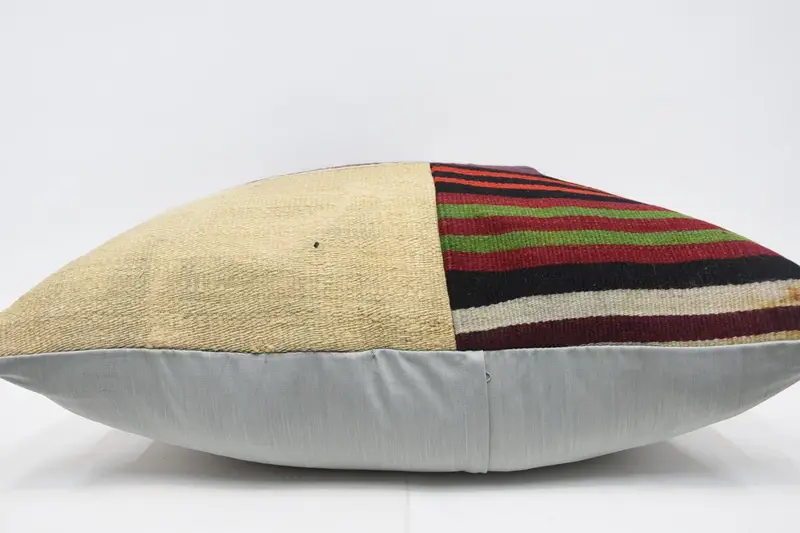 Pillow, Outdoor Bolster Pillow Case, Handmade Kilim Cushion, 32x32 Blue Pillow Cover, Turkish Kilim Pillow, Home Decor Pillow - 5