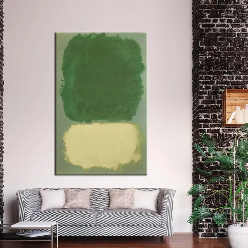 Elegante grüne moderne Leinwand: Gedruckte Kunst für minimale Räume