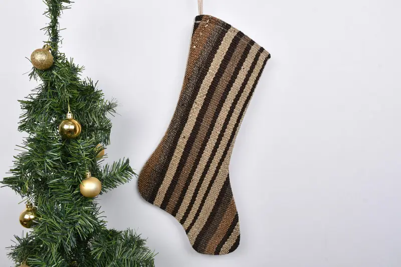 Noel Süsleri Desen, 7 İnç Geniş Tatil Noel Çorabı