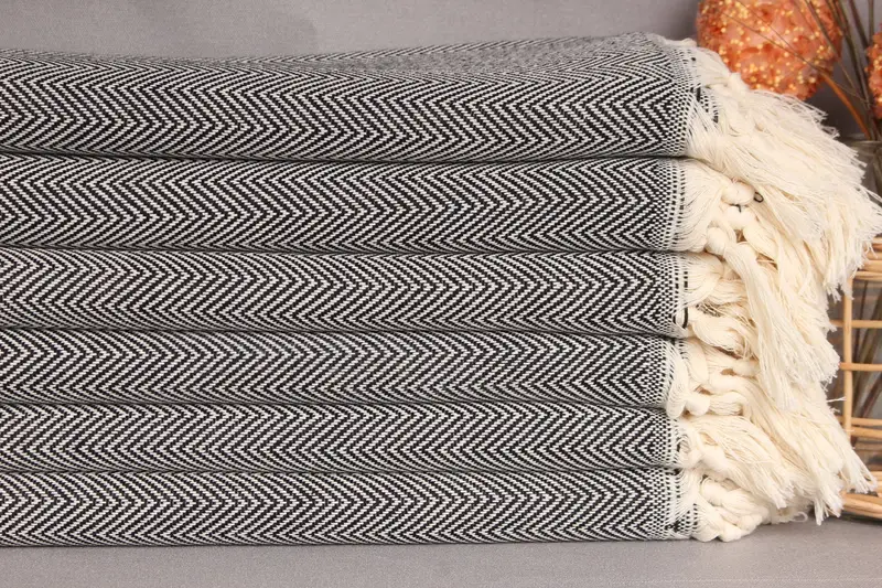 Large Turkish Towel, Handmade Turkish Towel, Bridesmaid Gift, Turkish Towel Beach, Yoga Towel, 70x40 Cotton Herringbone Towel, Pool Towels, Spa Gift - 2