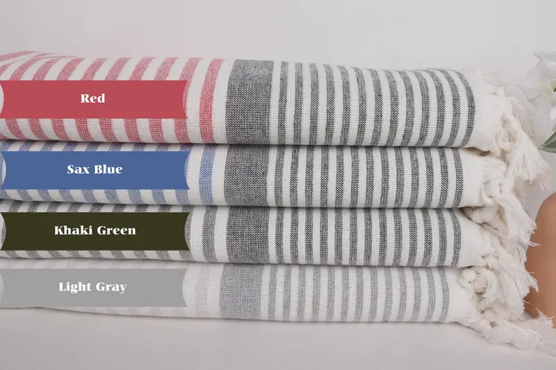 Personalized Turkish Towel, Spa Towel, Embroidered Towel, Peshtemal Towel, Birthday Gift, Bachelor Party Favors, 68x40 Cotton Striped Terry Towel - 1
