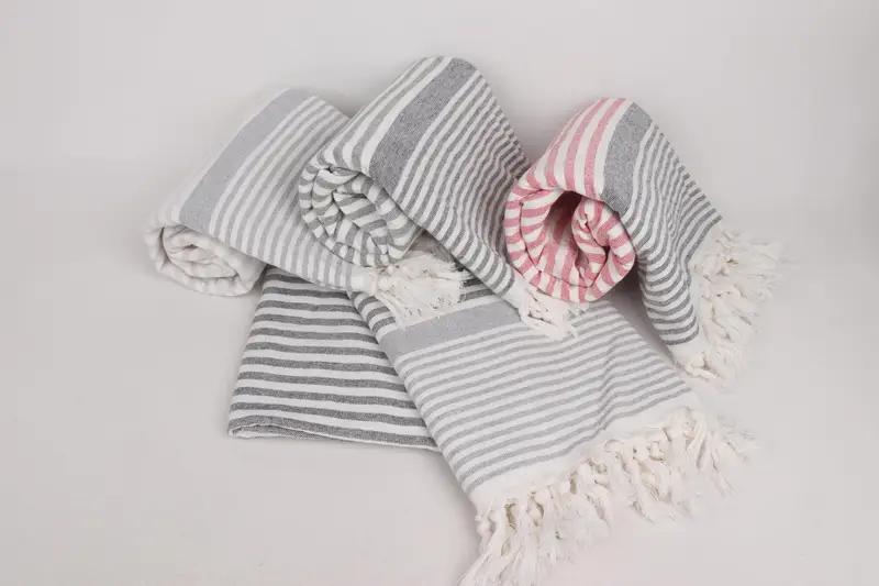 Personalized Turkish Towel, Spa Towel, Embroidered Towel, Peshtemal Towel, Birthday Gift, Bachelor Party Favors, 68x40 Cotton Striped Terry Towel - 5