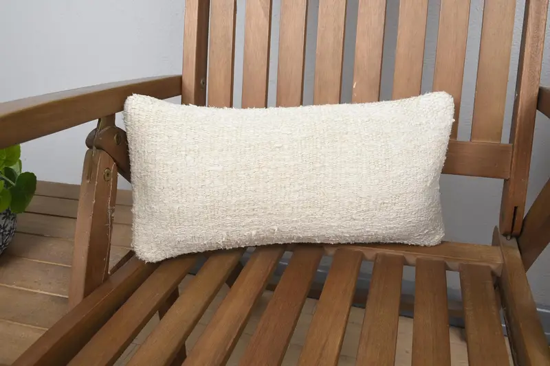クリームミニ腰椎トルコ枕カバー、モロッコ 20x40 cm 枕 - 1