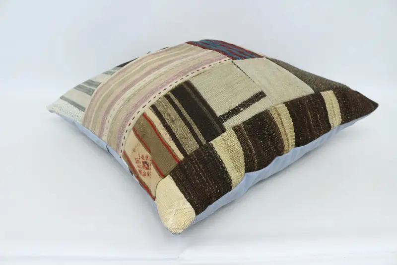 Handmade Pillow, Pillow for Sofa, Turkish Kilim Pillow, Retro Cushion Case, Ethnical Kilim Rug Pillow, 28x28 Beige Pillow Sham, Cushion - 6