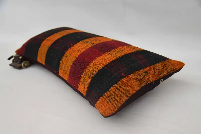 Cushion, Turkish Kilim Pillow, 12x24 Orange Cushion Cover, Interior Designer Pillow, Vintage Pillow, Vintage Kilim Pillow Cushion Cover - 6