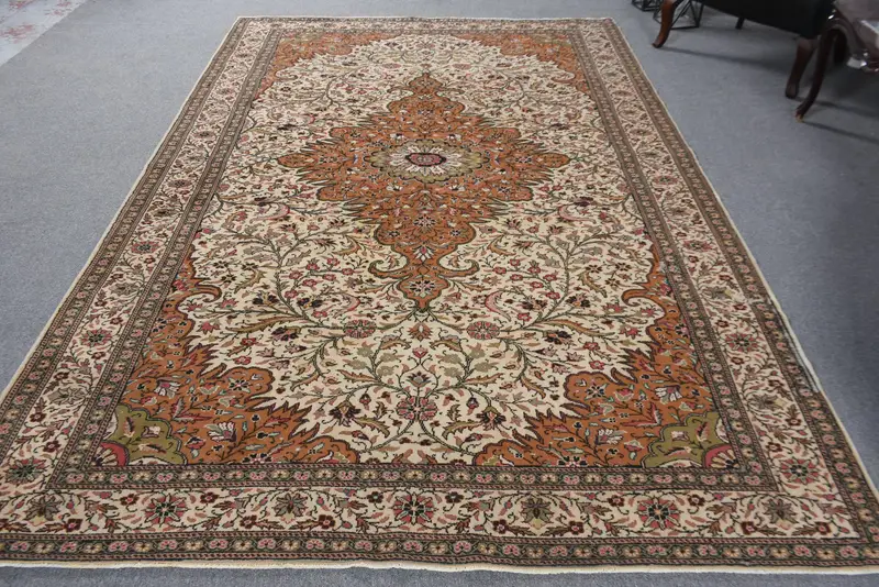 Türkischer 5,4x9,8 ft Teppich, großer Vintage Teppich, brauner Teppich aus südwestlicher Wolle - 1