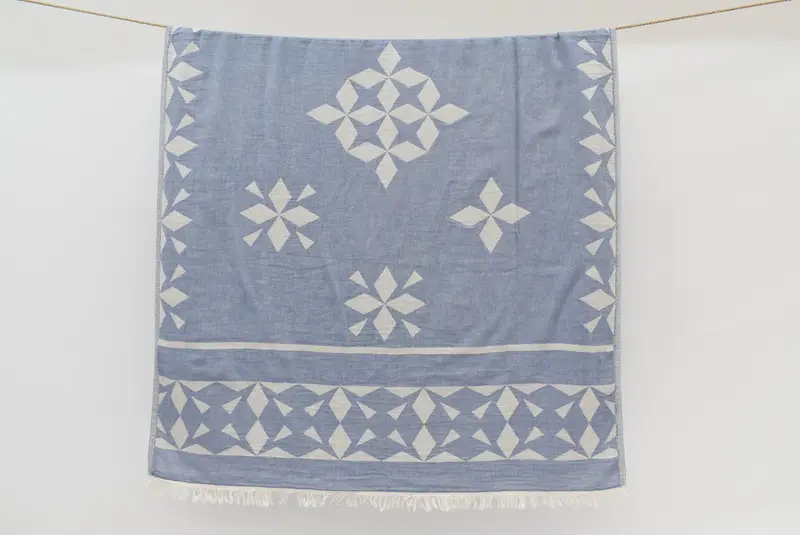 68x36 Cotton Compass Rose Design Towel, Soft towel, Gift For Wedding Day, Sand-resistant towel, Bachelor Party Favors, Personalized Wedding Gift - 1