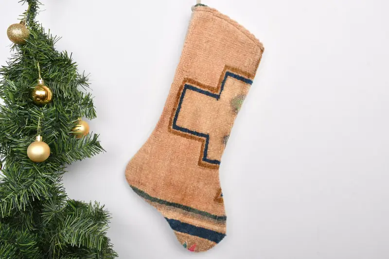 Noel Süsleri Deseni, 7 İnç Geniş Tatil Çorabı