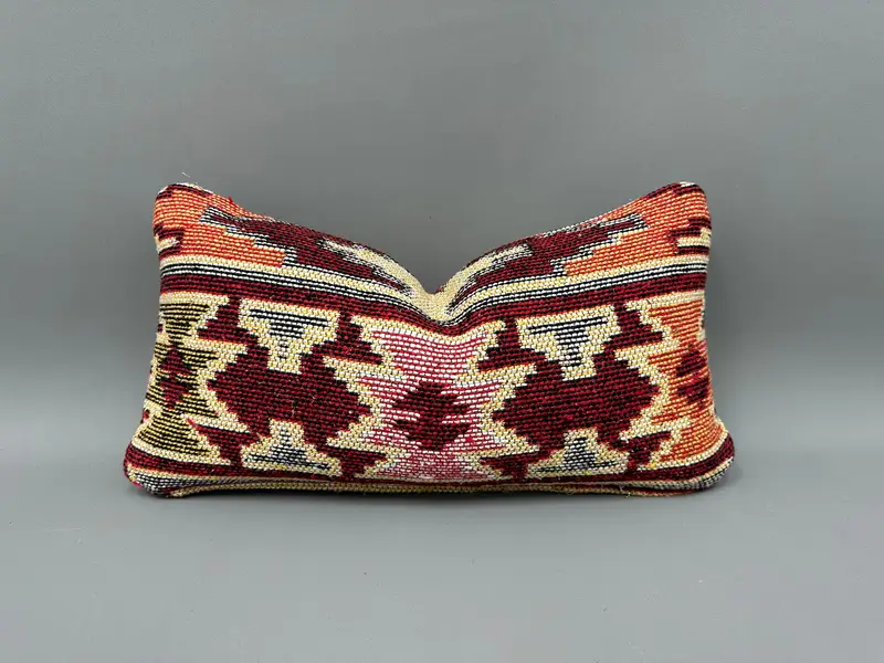 Pastel Pillow Sham, 10x20 Red Pillow Sham, Pillow Cover, Ethnical Kilim Rug Pillow, Luxury Cushion Case, Pillow for Couch, Kilim Pillow Cover - 1