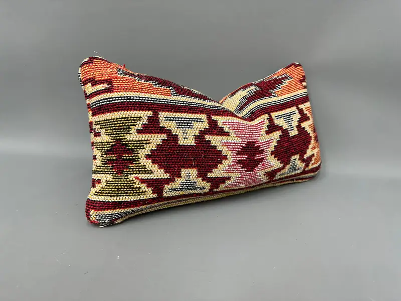 Pastel Pillow Sham, 10x20 Red Pillow Sham, Pillow Cover, Ethnical Kilim Rug Pillow, Luxury Cushion Case, Pillow for Couch, Kilim Pillow Cover - 2