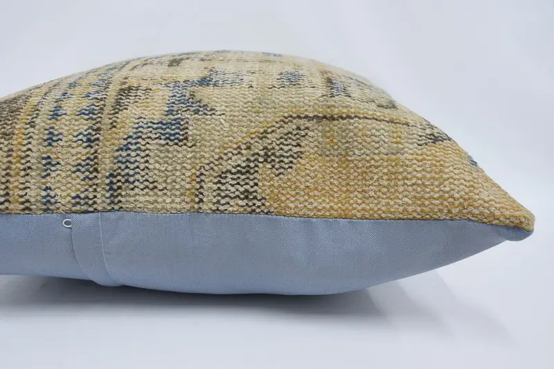 Bench Pillow Sham, Sofa Pillow, Vintage Pillow, 28x28 Beige Pillow Cover, Cushion, Turkish Pillow, Ethnical Kilim Rug Pillow - 5