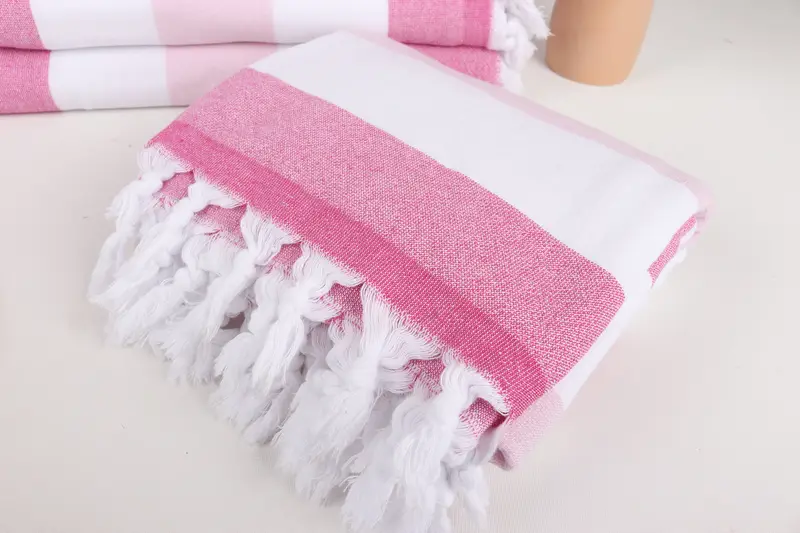 64x36 Cotton Striped Terry Towel, Bridal Shower Gift, Unique Turkish towel with custom embroidery USA, Wedding Gifts Towel, Beach towel, Peshtemal - 5