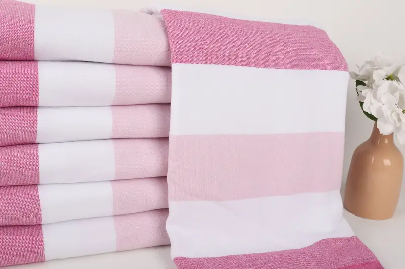 64x36 Cotton Striped Terry Towel, Bridal Shower Gift, Unique Turkish towel with custom embroidery USA, Wedding Gifts Towel, Beach towel, Peshtemal - 2