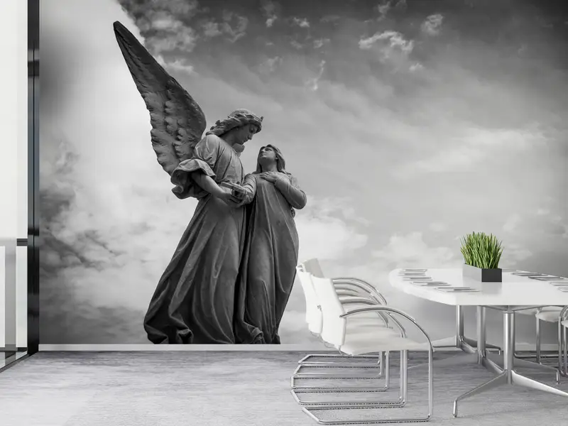 Bright Wall Paper, , Paper Wall Art, Angel Statue Wallpaper, Wall Paper Peel and Stick, Sculpture Wall Mural, - 8