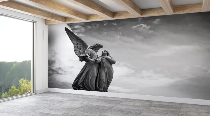 Bright Wall Paper, , Paper Wall Art, Angel Statue Wallpaper, Wall Paper Peel and Stick, Sculpture Wall Mural, - 6