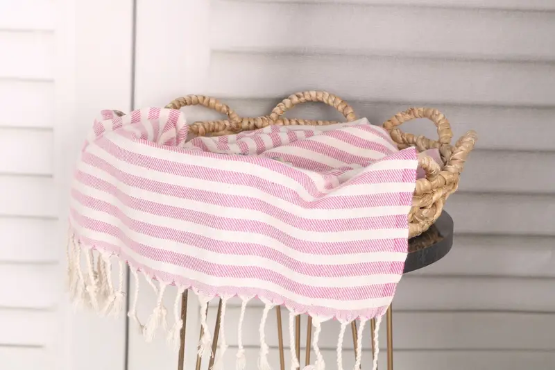 Best Friend Gift, 40x24 Cotton Striped Towel, Handmade Gift, Bridesmaid Gifts, Travel Towel, Bridesmaid Gift, Monogram Hand Towel, Wedding Gift - 2