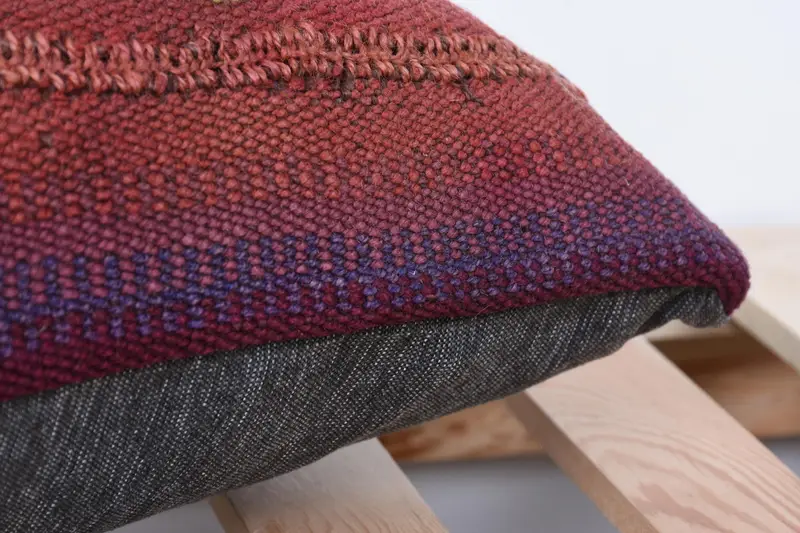 Cushion Case, Bench Pillow Case, Farmhouse Pillow Sham, Vintage Pillow, Antique Pillows, Turkish Kilim Pillow, Bench Cushion, 12x24 Red Pillow - 7