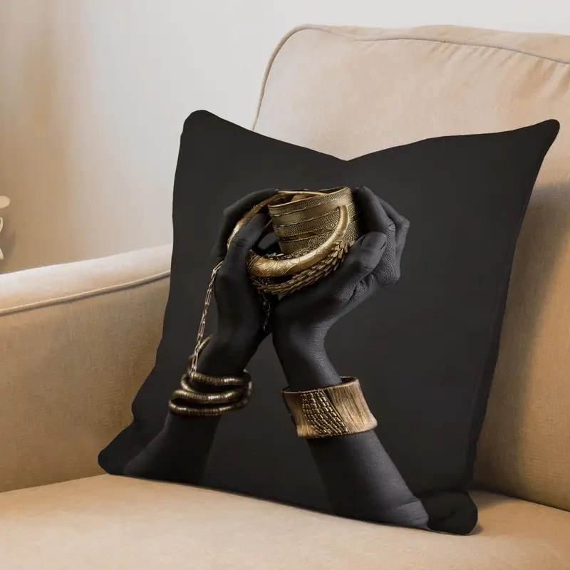 Goldafrikanisches Frauen-Druckkissen – modernes Luxus-Dekor