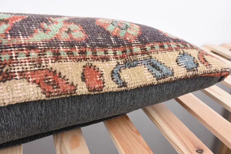 Turkish Kilim Pillow, Accent Throw Pillow Case, 12x36 Purple Pillow, Handmade Kilim Cushion, Kilim Cushion Sham, Pattern Throw Cushion, Cushion - 7
