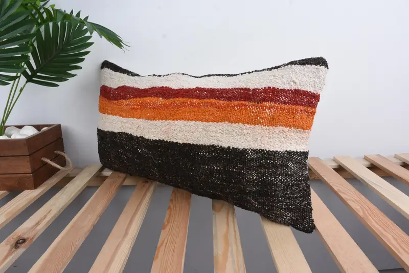 Pillow for Couch, Luxury Pillow Case, Kilim Cushion Sham, Outdoor Pillow, Cushion, 12x24 White Cushion Case, Vintage Kilim Pillow, Colorful Cushion - 5