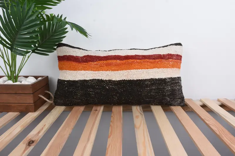 Pillow for Couch, Luxury Pillow Case, Kilim Cushion Sham, Outdoor Pillow, Cushion, 12x24 White Cushion Case, Vintage Kilim Pillow, Colorful Cushion - 1