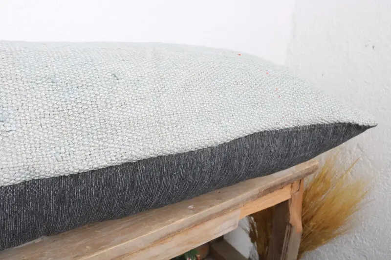 Interior Designer Pillow, Meditation Pillow Sham, Cushion Case, 16x36 Gray Pillow Case, Vintage Kilim Pillow, Chair Pillow Sham, Kilim Cushion Sham - 6