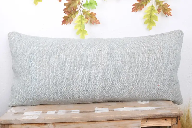 Interior Designer Pillow, Meditation Pillow Sham, Cushion Case, 16x36 Gray Pillow Case, Vintage Kilim Pillow, Chair Pillow Sham, Kilim Cushion Sham - 2