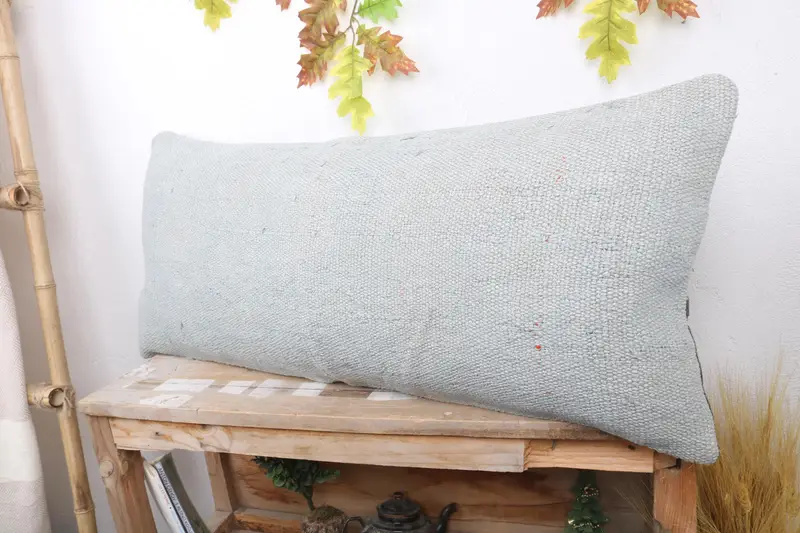 Interior Designer Pillow, Meditation Pillow Sham, Cushion Case, 16x36 Gray Pillow Case, Vintage Kilim Pillow, Chair Pillow Sham, Kilim Cushion Sham - 4