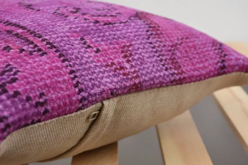 14x14 Purple Pillow Cover, Boho Pillow, Pillow Case, Patio Pillow Cover, Accent Cushion, Cotton Cushion Case, Turkish Kilim Pillow, Pillow for Sofa - 5